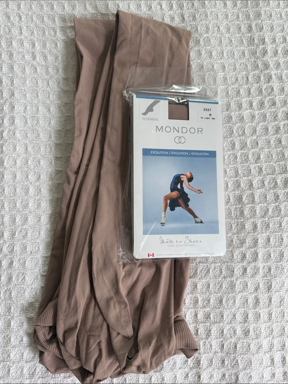Mondor set of 3–Women's Figure Skating Tights - Light Tan. Medium